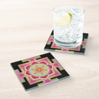 Dessous-de-verre En Verre Dessous de verre de yantra de Lakshmi