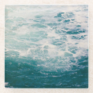 Dessous-de-verre En Verre Dessous de verre des eaux bleues turbulentes