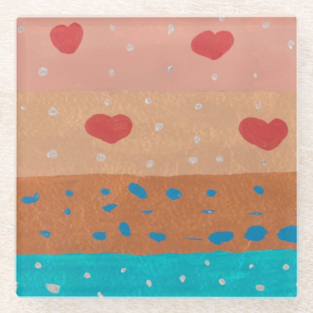 Dessous-de-verre En Verre Dessous de verre des graines d'amour (Devant)