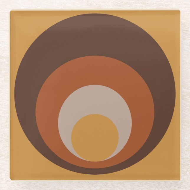 Dessous-de-verre En Verre Dessous de verre d'inspiration rétro (Devant)