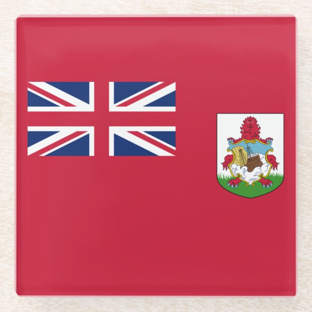 Dessous-de-verre En Verre Dessous de verre drapeau des Bermudes patriotique (Devant)