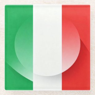 Dessous-de-verre En Verre Dessous de verre drapeau italien minimaliste