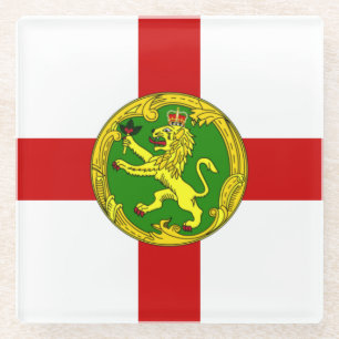 Dessous-de-verre En Verre Dessous de verre drapeau patriotique d'Aurigny