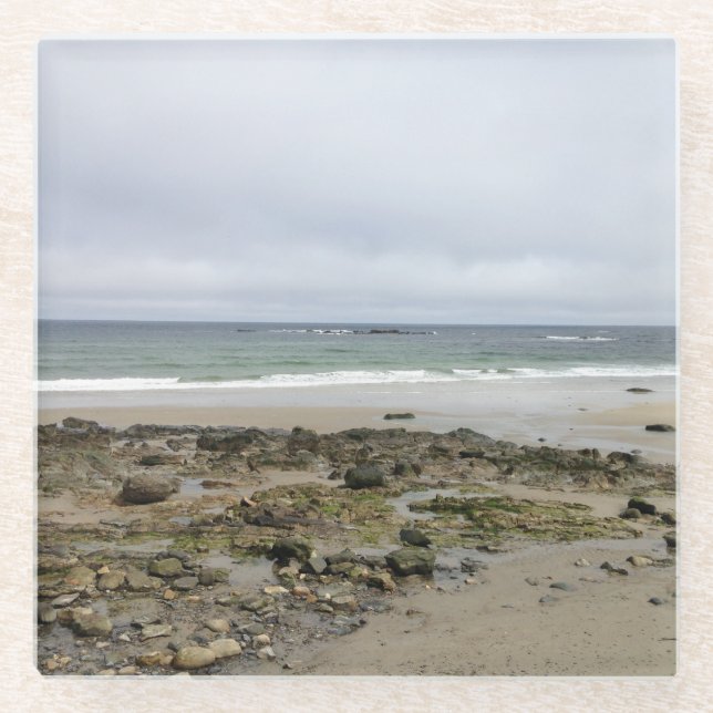 Dessous-de-verre En Verre Dessous de verre du Maine de plage de puits (Devant)