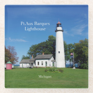 Dessous-de-verre En Verre Dessous de verre du phare de Pt Aux Barques