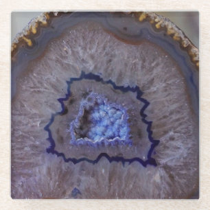 Dessous-de-verre En Verre Dessous de verre en faux pierre géode agate marbre