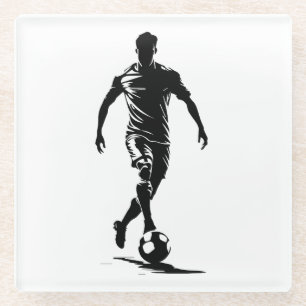 Dessous-de-verre En Verre Dessous de verre en forme de silhouette de joueur