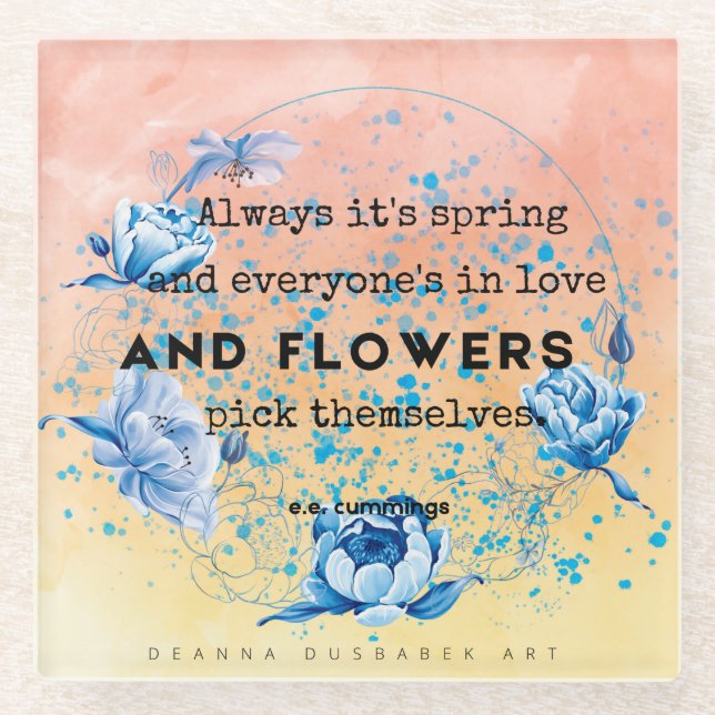 Dessous-de-verre En Verre Dessous de verre en verre à fleurs (Devant)