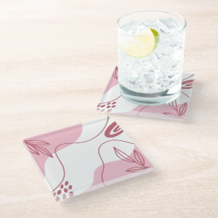 Dessous-de-verre En Verre Dessous de verre en verre à motif minimaliste