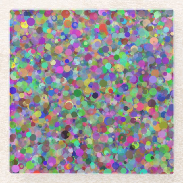 Dessous-de-verre En Verre Dessous de verre en verre à points aléatoires (Devant)