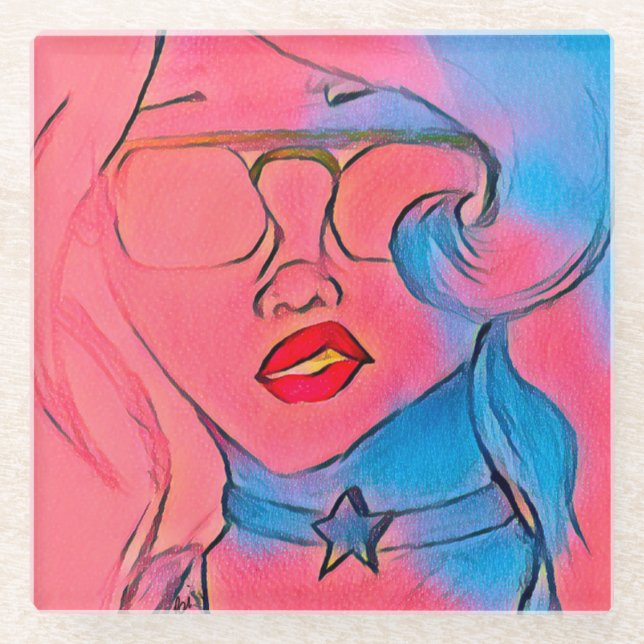 Dessous-de-verre En Verre Dessous de verre en verre Amethyst Vibes (Devant)