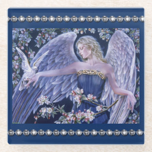 Dessous-de-verre En Verre Dessous de verre en verre/Angle et diamants