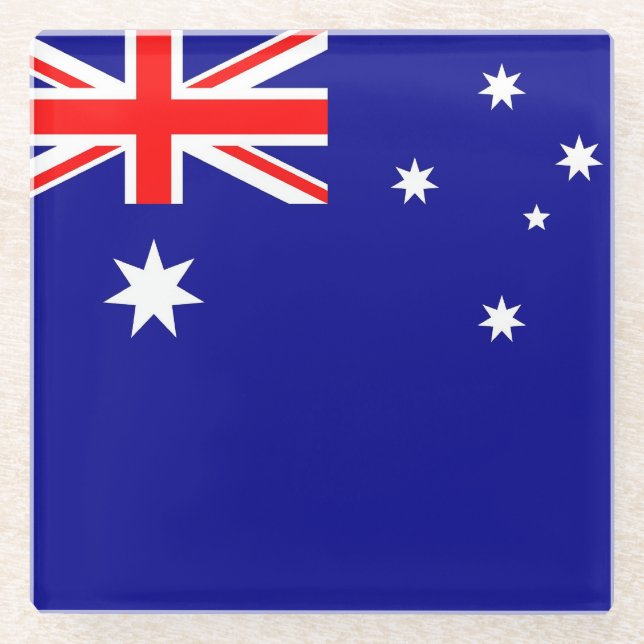 Dessous-de-verre En Verre Dessous de verre en verre avec drapeau d'Australie (Devant)
