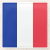 Dessous de verre en verre avec drapeau de la Franc