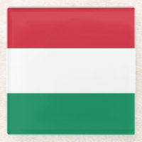 Dessous de verre en verre avec drapeau de la Hongr