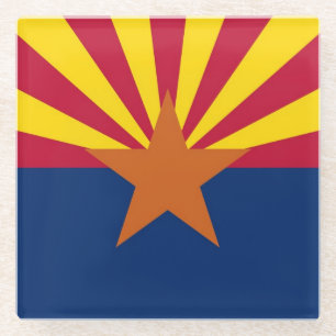 Dessous-de-verre En Verre Dessous de verre en verre avec drapeau de l'Arizon