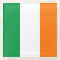 Dessous de verre en verre avec drapeau d'Irlande