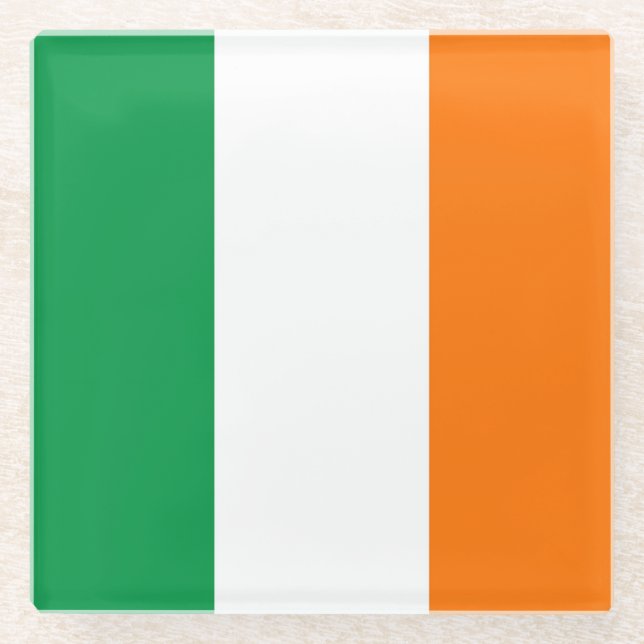 Dessous-de-verre En Verre Dessous de verre en verre avec drapeau d'Irlande (Devant)
