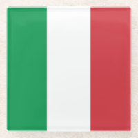 Dessous de verre en verre avec drapeau d'Italie