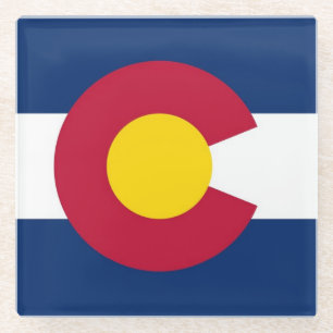 Dessous-de-verre En Verre Dessous de verre en verre avec drapeau du Colorado