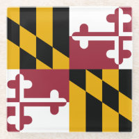 Dessous de verre en verre avec drapeau du Maryland