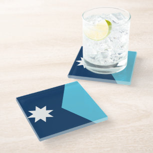 Dessous-de-verre En Verre Dessous de verre en verre avec drapeau du Minnesot