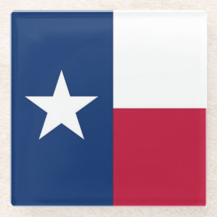 Dessous-de-verre En Verre Dessous de verre en verre avec drapeau du Texas St