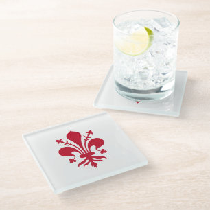 Dessous-de-verre En Verre Dessous de verre en verre avec le drapeau de Flore