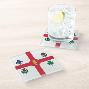 Dessous-de-verre En Verre Dessous de verre en verre avec le drapeau de Montr