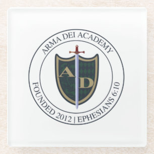 Dessous-de-verre En Verre Dessous de verre en verre avec logo Arma Dei