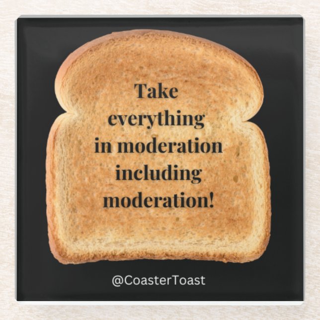 Dessous-de-verre En Verre Dessous de verre en verre avec toast drôle Witty (Devant)