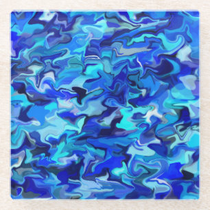 Dessous-de-verre En Verre Dessous de verre en verre bleu