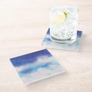 Dessous-de-verre En Verre Dessous de verre en verre bleu céleste Nebula