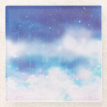 Dessous de verre en verre bleu céleste Nebula