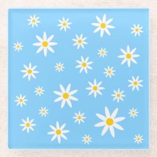 Dessous-de-verre En Verre Dessous de verre en verre bleu Daisy