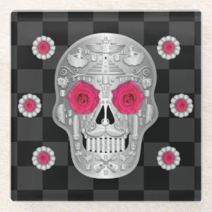 Dessous-de-verre En Verre Dessous de verre en verre Chrome Calavera