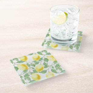 Dessous-de-verre En Verre Dessous de verre en verre citrons