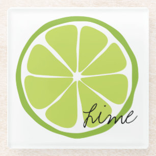 Dessous-de-verre En Verre Dessous de verre en verre Citrus Lime d'été