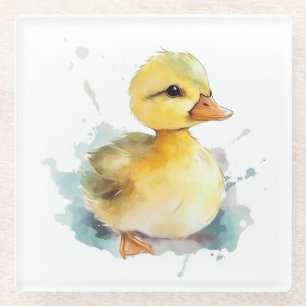 Dessous-de-verre En Verre Dessous de verre en verre d'aquarelle pour canard 