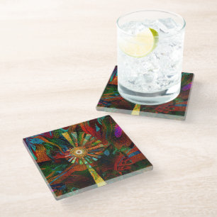Dessous-de-verre En Verre Dessous de verre en verre d'art Abstrait