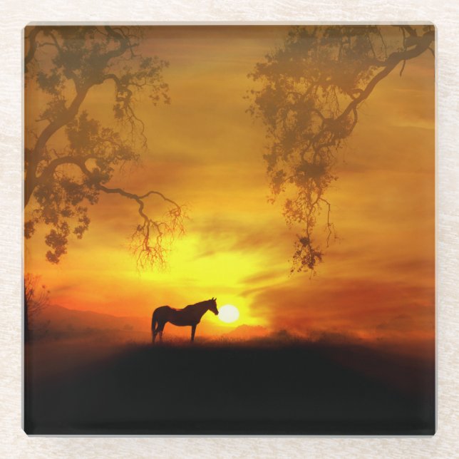 Dessous-de-verre En Verre Dessous de verre en verre de cheval (Devant)