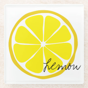Dessous-de-verre En Verre Dessous de verre en verre de citron d'agrume d'ét