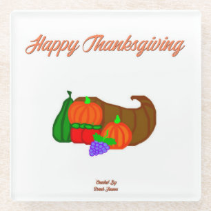Dessous-de-verre En Verre Dessous de verre en verre de Cornucopia Thanksgivi