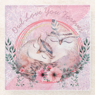 Dessous-de-verre En Verre Dessous de verre en verre de Cute Owls