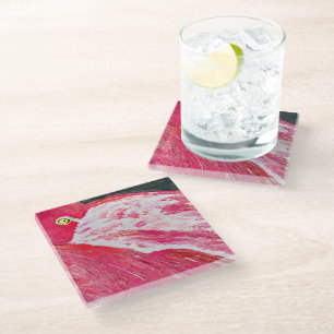 Dessous-de-verre En Verre Dessous de verre en verre de Flamant rose de repos