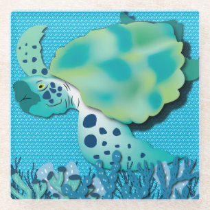 Dessous-de-verre En Verre Dessous de verre en verre de la tortue de mer