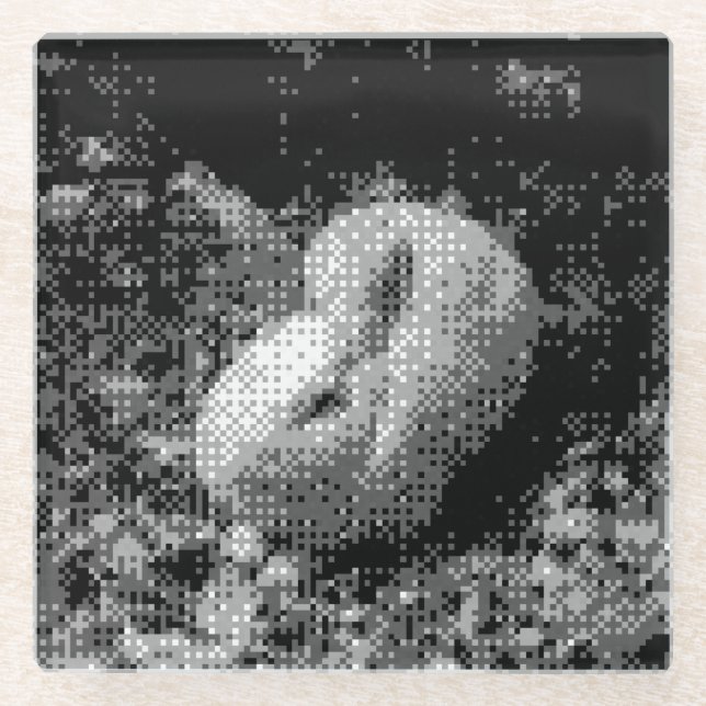 Dessous-de-verre En Verre dessous de verre en verre de lapin pixellisé (Devant)