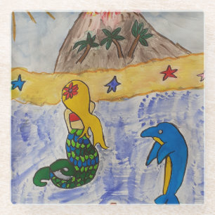 Dessous-de-verre En Verre Dessous de verre en verre de l'île Mermaid