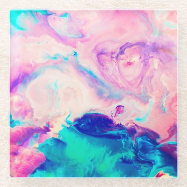 Dessous-de-verre En Verre Dessous de verre en verre de marbre de signature (Devant)