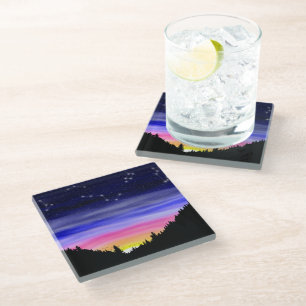 Dessous-de-verre En Verre Dessous de verre en verre de nuit Diamond